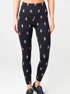 Beyond Yoga Cactus Print High Waist Black Leggings Size S